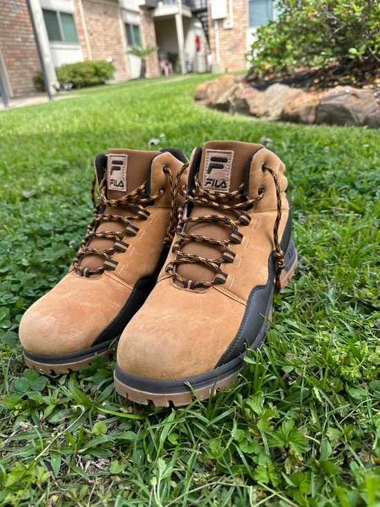 Fila Men's Wheat and Black Suede Work Boots - Picture 4 of 4